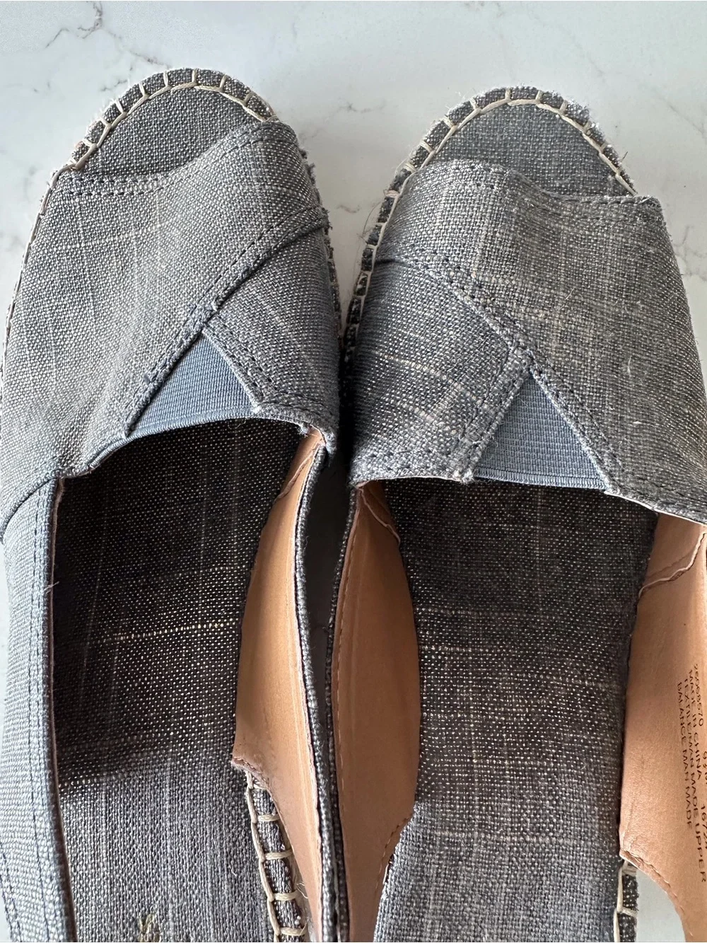 Clarks Gray Open-Toe Slingback Espadrilles